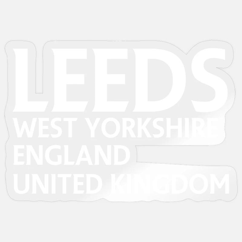 Leeds – Angleterre Conception des paroles - Sticker taille S (10 x 10 cm) - brillant transparent
