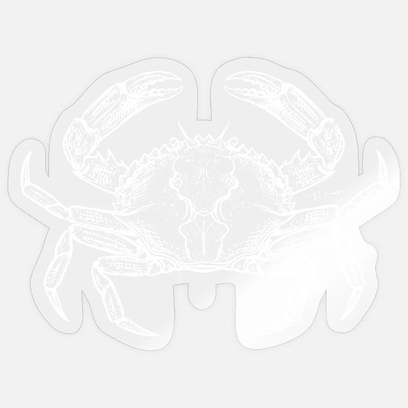 Crab Line Art Emblem - Sticker size S (10 x 10 cm) - transparent glossy