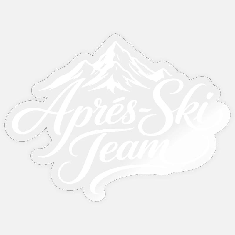 Apres Ski Team Berge - Sticker Größe S (10 x 10 cm) - Transparent glänzend