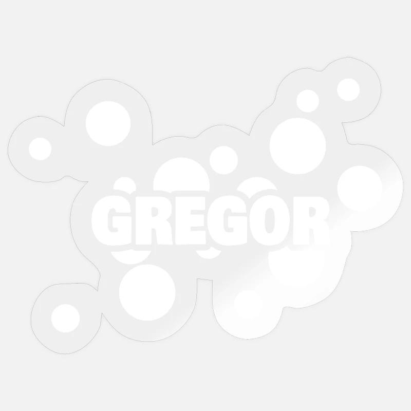 Vorname Gregor - Sticker Größe S (10 x 10 cm) - Transparent glänzend