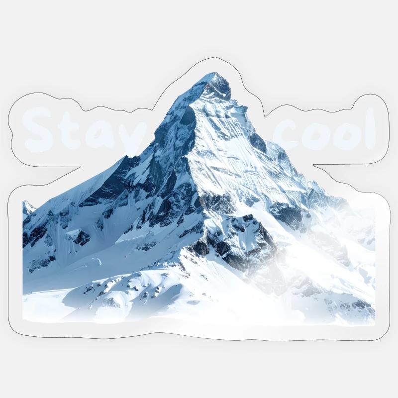 Mountain Scenery Stay Cool - Sticker size S (10 x 10 cm) - transparent glossy