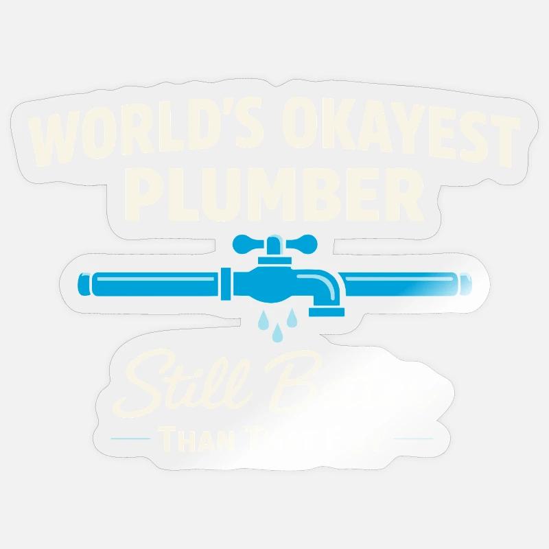 Pfeifenflüsterer, Klempnerhandwerk, Humor-geschenk - Sticker Größe S (10 x 10 cm) - Transparent glänzend