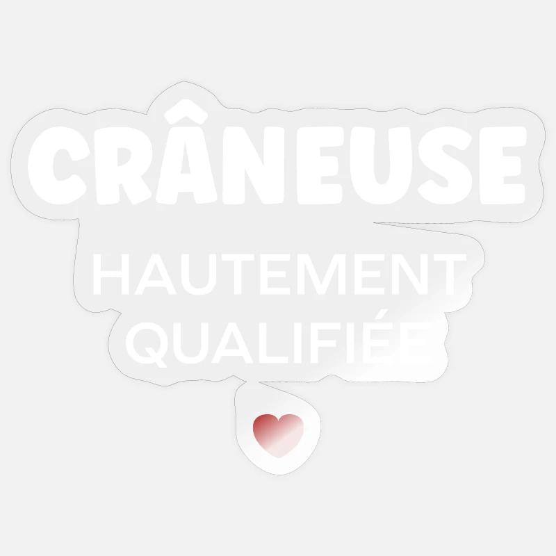 craneuse - Sticker taille S (10 x 10 cm) - brillant transparent