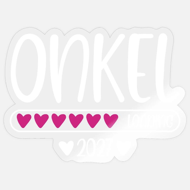 Onkel 2027 loading mit Herzchen Ladebalken Sticker Größe S (10 x 10 cm)