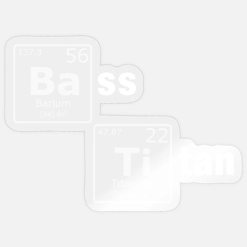 Éléments du tableau périodique en titane basse Nerd - Sticker taille S (10 x 10 cm) - brillant transparent