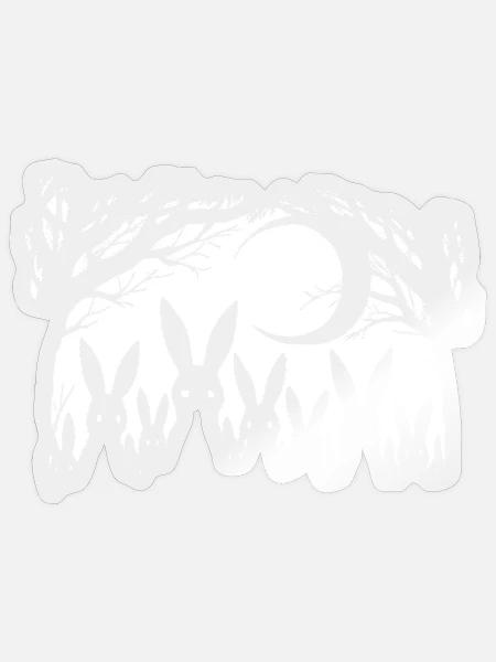 Gothic Bunny Weirdcore Dark Horror Animal Doll - Sticker Größe S (10 x 10 cm) - Transparent glänzend