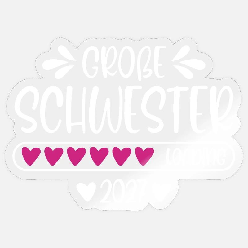 Große Schwester 2027 loading - Sticker Größe S (10 x 10 cm) - Transparent glänzend