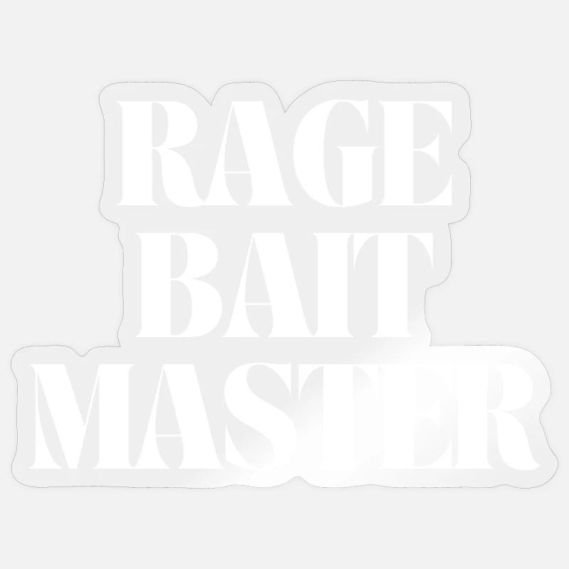 rage bait master - Sticker Größe S (10 x 10 cm) - Transparent glänzend