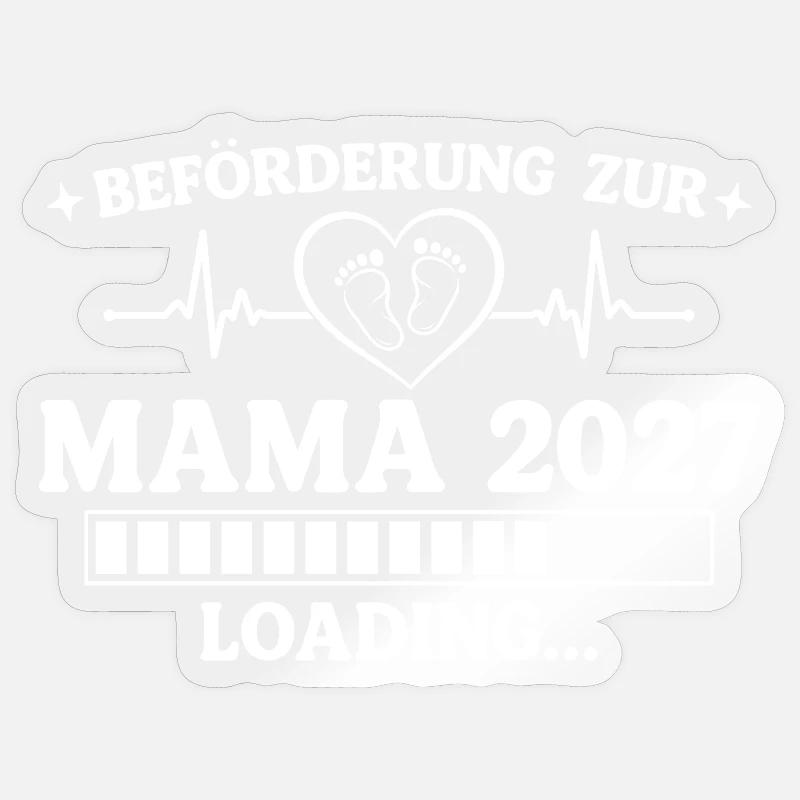 Mama 2027 Loading – Beförderung zur Mutter Sticker Größe S (10 x 10 cm)