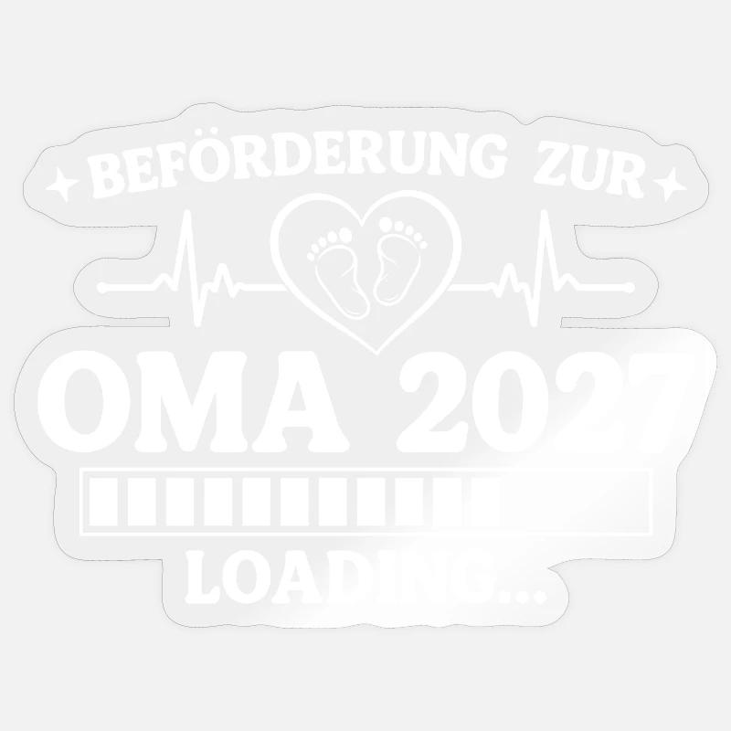 Oma 2027 Loading – Beförderung zur Großmutter Sticker Größe S (10 x 10 cm)