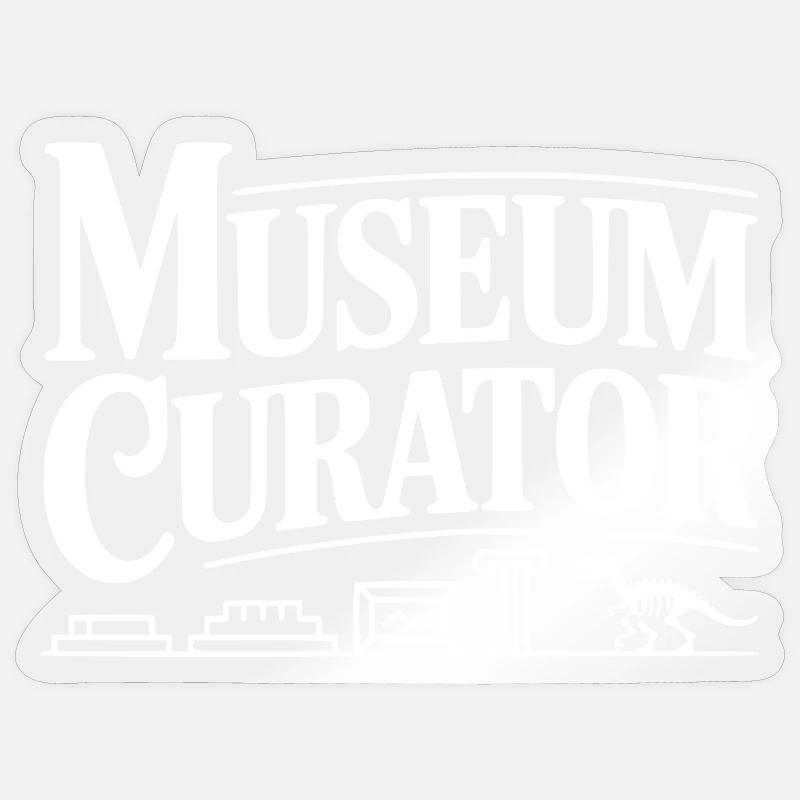 Museumskurator - Sticker Größe S (10 x 10 cm) - Transparent glänzend