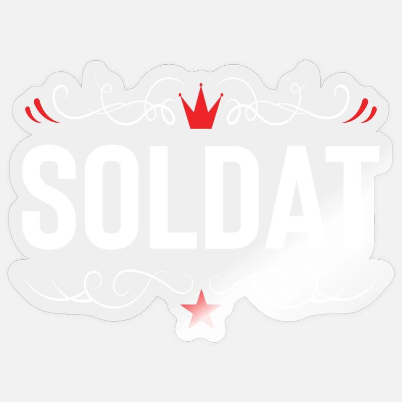 Soldat Beruf - Sticker Größe S (10 x 10 cm) - Transparent glänzend