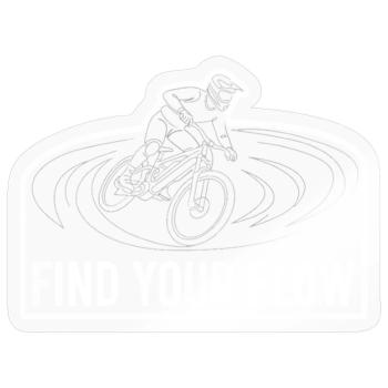 E-MTB Rider Find Your Flow Line Art - Sticker size S (10 x 10 cm) - transparent glossy - Front