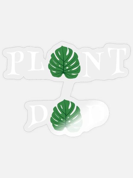 Plant Dad – Crazy Plant Guy - Sticker Größe S (10 x 10 cm) - Transparent glänzend