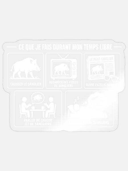 Wildschweinjäger Humor Freizeit Natur - Sticker Größe S (10 x 10 cm) - Transparent glänzend