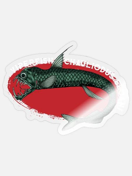 Tiefsee Monster - Viperfisch - Sticker Größe S (10 x 10 cm) - Transparent glänzend