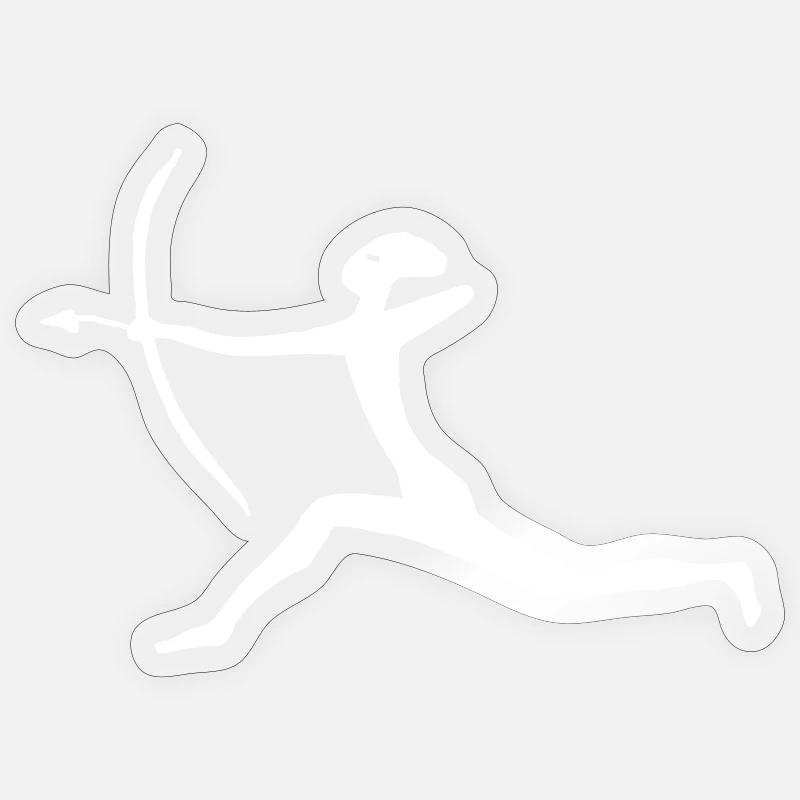 Chasseurs avec flèche et arc - Sticker taille S (10 x 10 cm) - brillant transparent