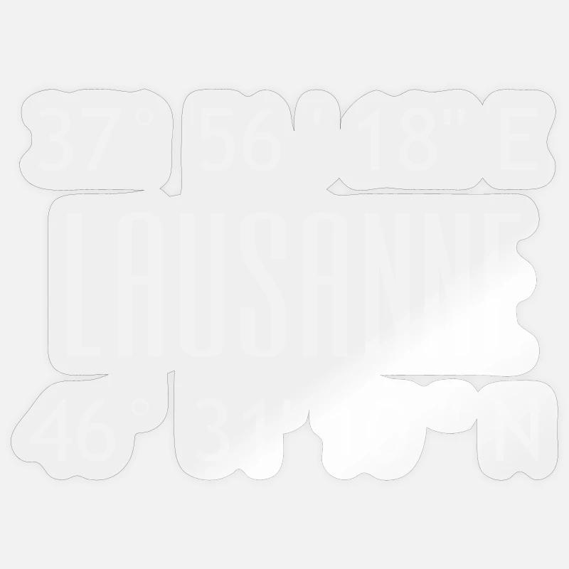 Coordonnées Lausanne typographique Sticker taille S (10 x 10 cm)
