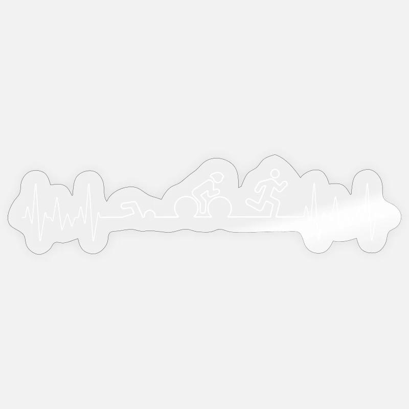 Fréquence cardiaque du triathlon - Sticker taille S (10 x 10 cm) - brillant transparent