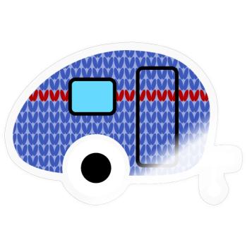 Caravan Strickmuster Wohnwagen Camping Winter - Sticker Größe S (10 x 10 cm) - Transparent glänzend - Vorne