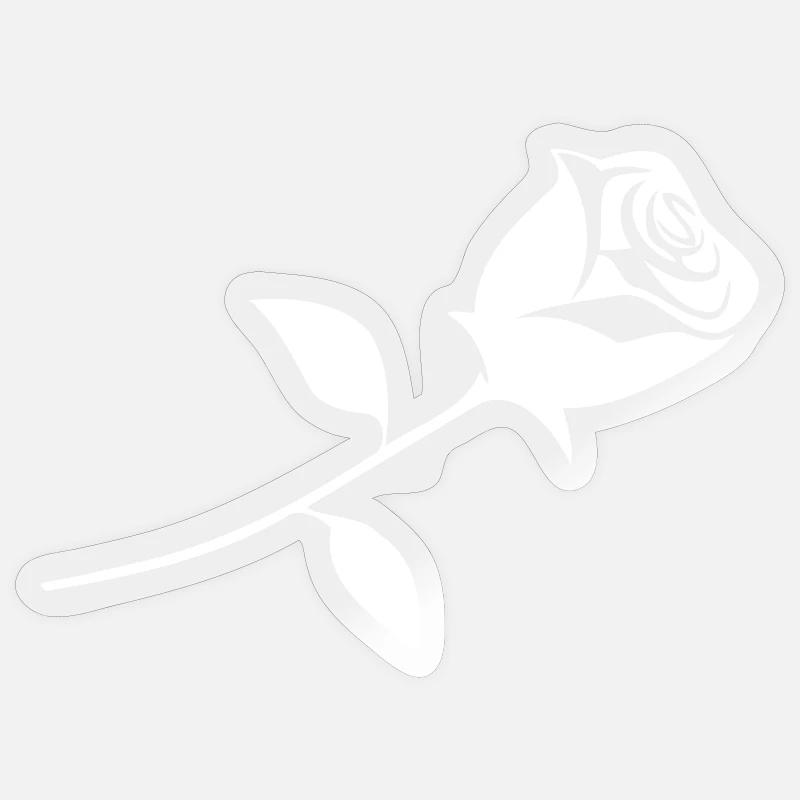 Une rose - Sticker taille S (10 x 10 cm) - brillant transparent