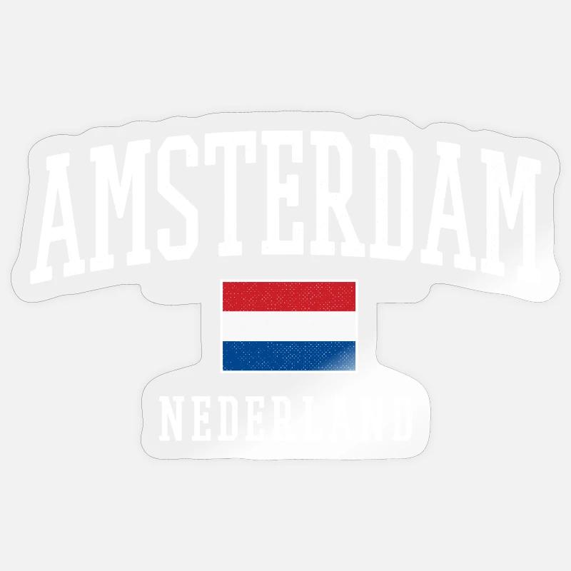 Conception du drapeau Amsterdam NL - Sticker taille S (10 x 10 cm) - brillant transparent