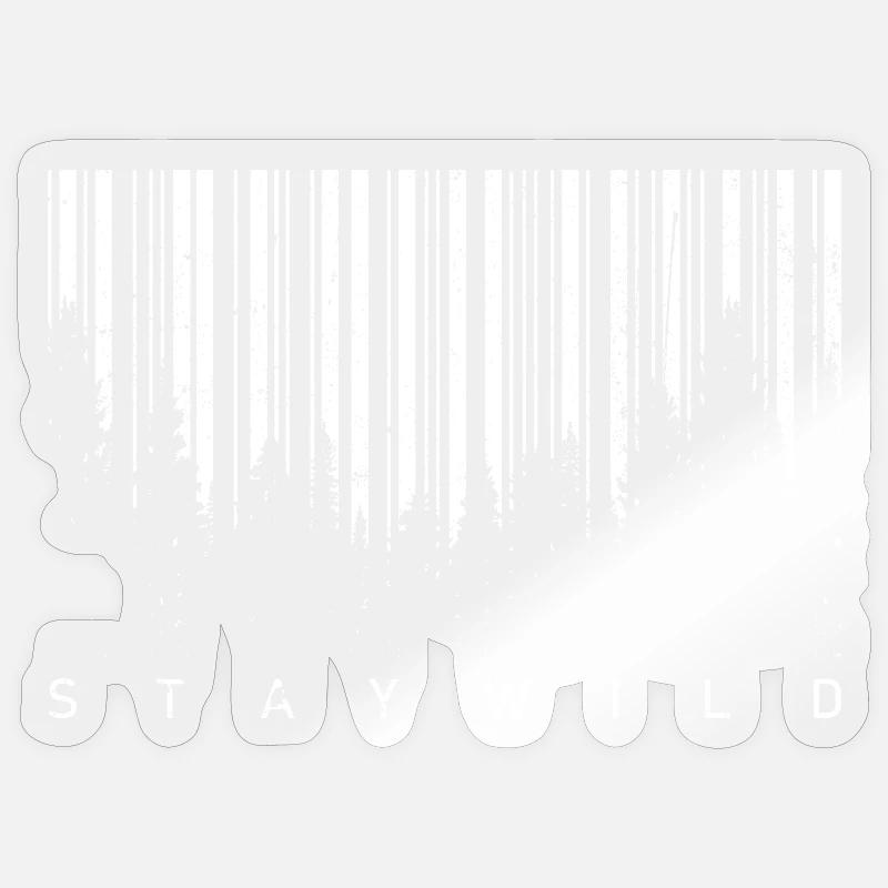 Forest Barcode Silhouette - Sticker size S (10 x 10 cm) - transparent glossy