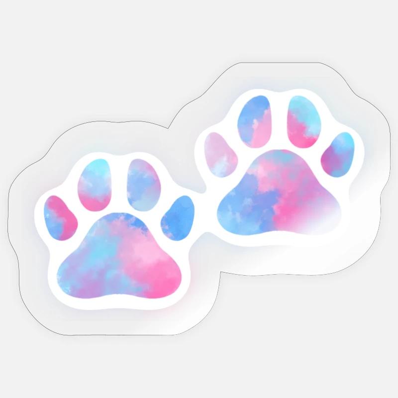Hundepfoten Galaxy - Sticker Größe S (10 x 10 cm) - Transparent glänzend