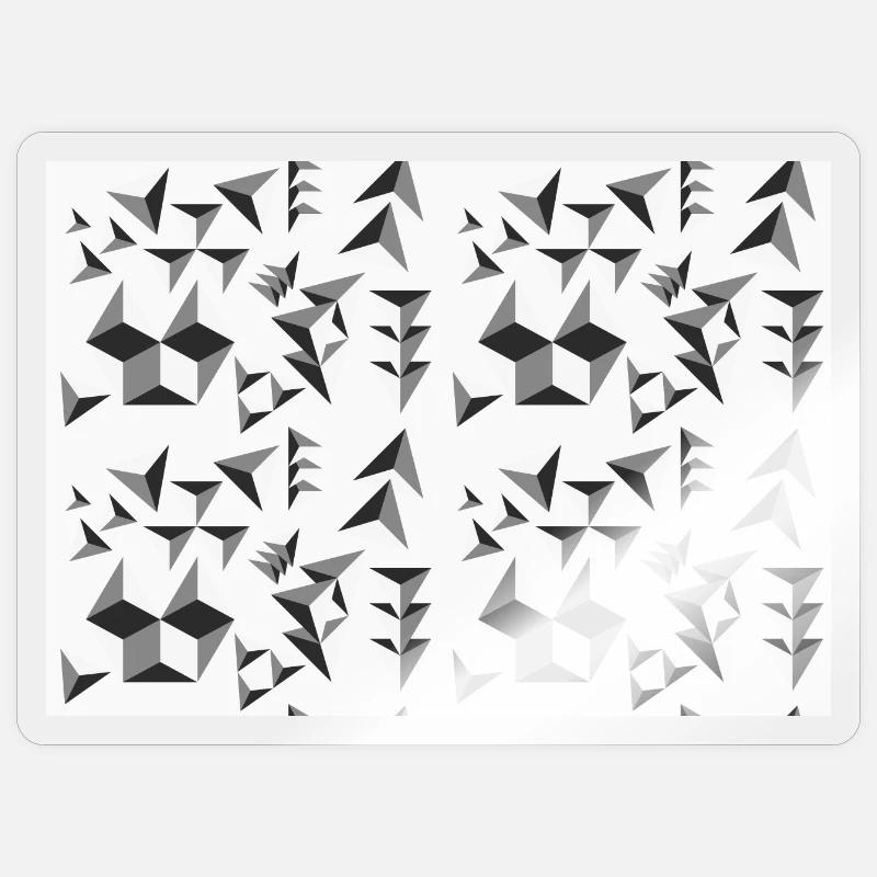 Deco pattern pyramids black and white Sticker size S (10 x 10 cm)