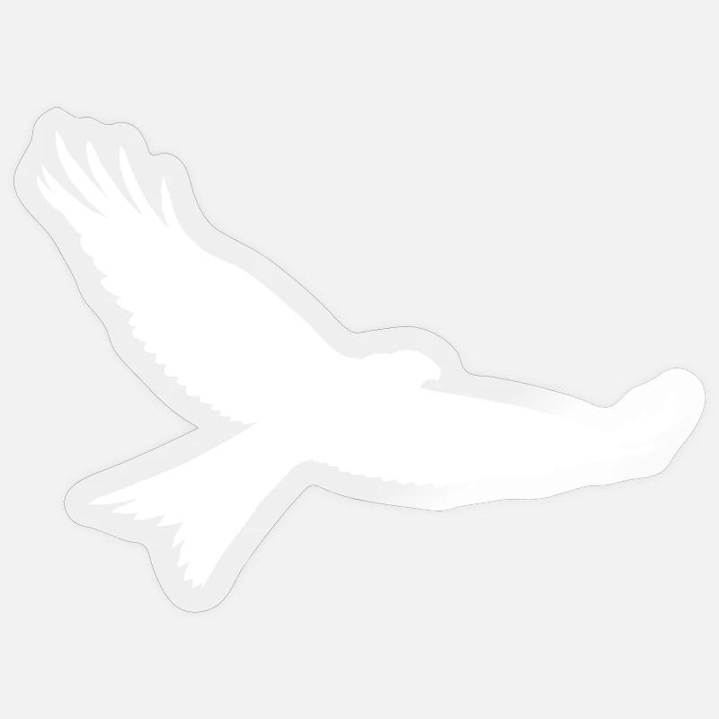Oiseau de proie en blanc - Sticker taille S (10 x 10 cm) - brillant transparent