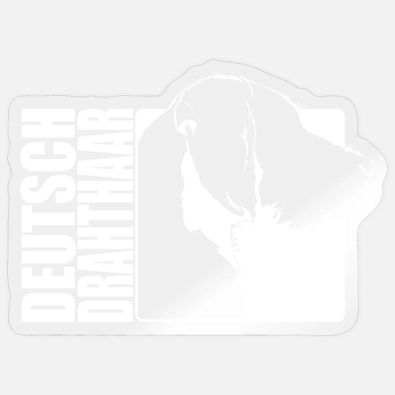 Deutsch Drahthaar Profil Hunde Jagdhund Wilsigns - Sticker Größe S (10 x 10 cm) - Transparent glänzend
