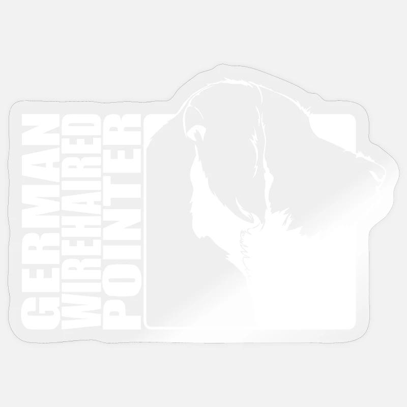 German Wirehaired Pointer Profil Jagdhund Wilsigns - Sticker Größe S (10 x 10 cm) - Transparent glänzend