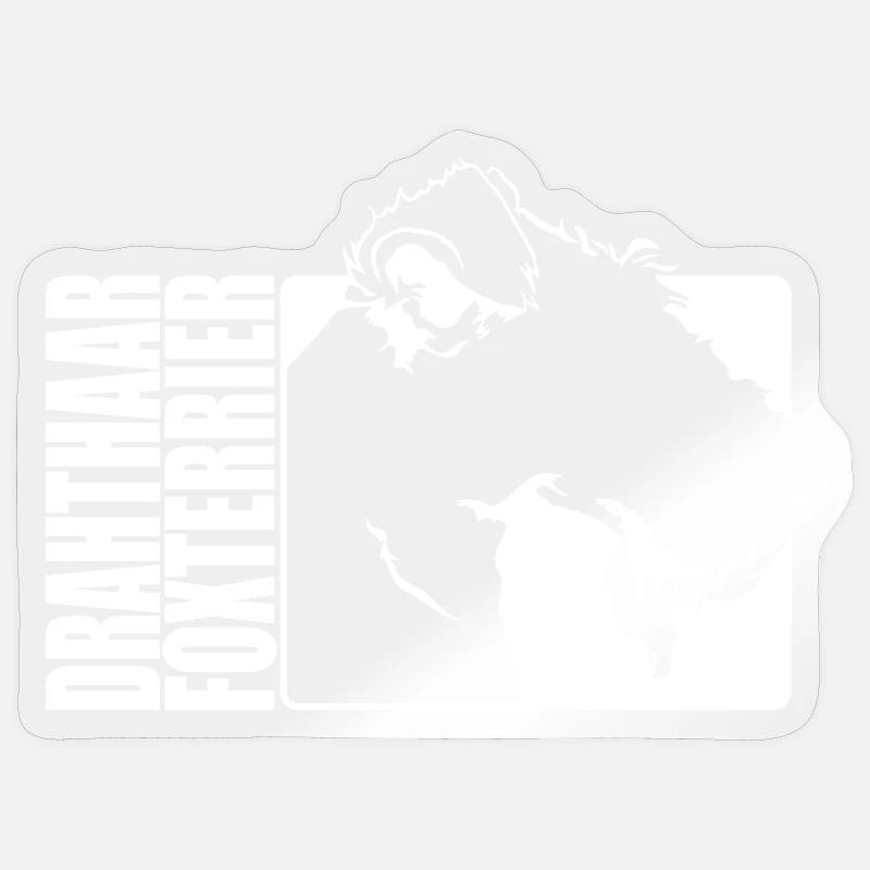 Drahthaar Foxterrier Profil Hunde Hund Wilsigns - Sticker Größe S (10 x 10 cm) - Transparent glänzend