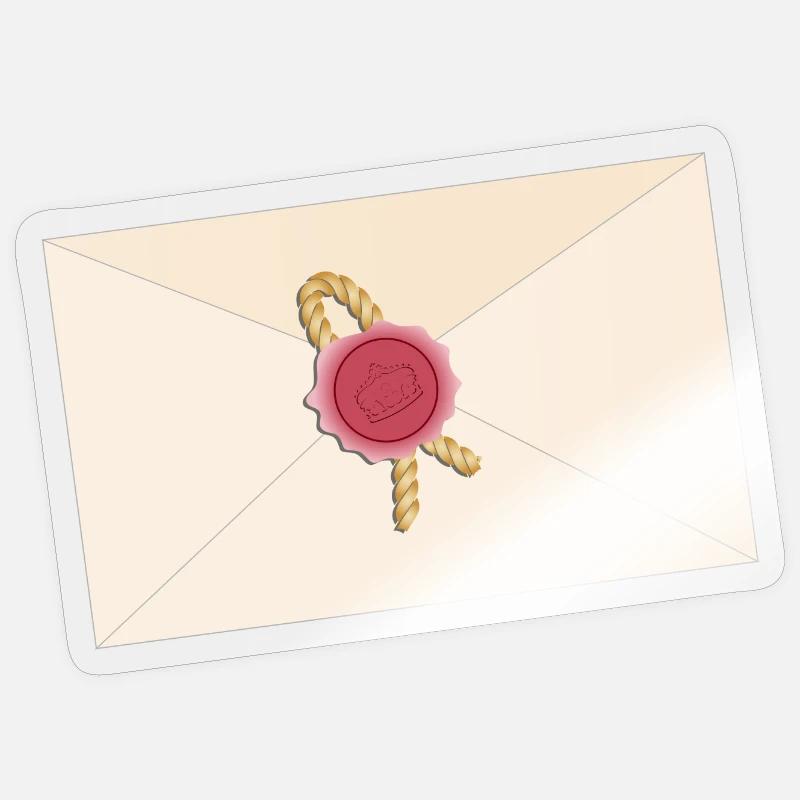 closed envelope with seal - Sticker size S (10 x 10 cm) - transparent glossy