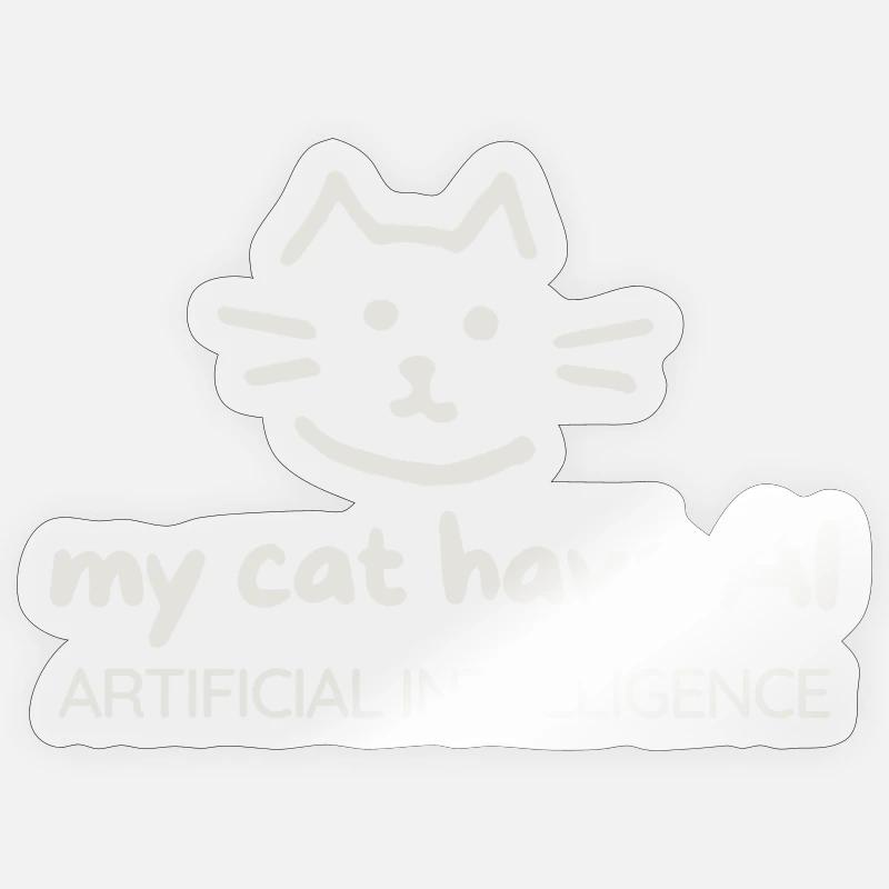 Cat Artificial Intelligence Motif - Sticker size S (10 x 10 cm) - transparent glossy
