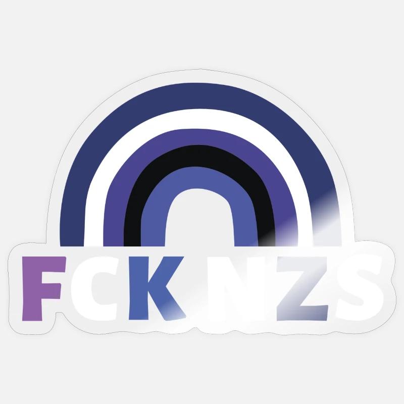FCK NZS - Sticker size S (10 x 10 cm) - transparent glossy