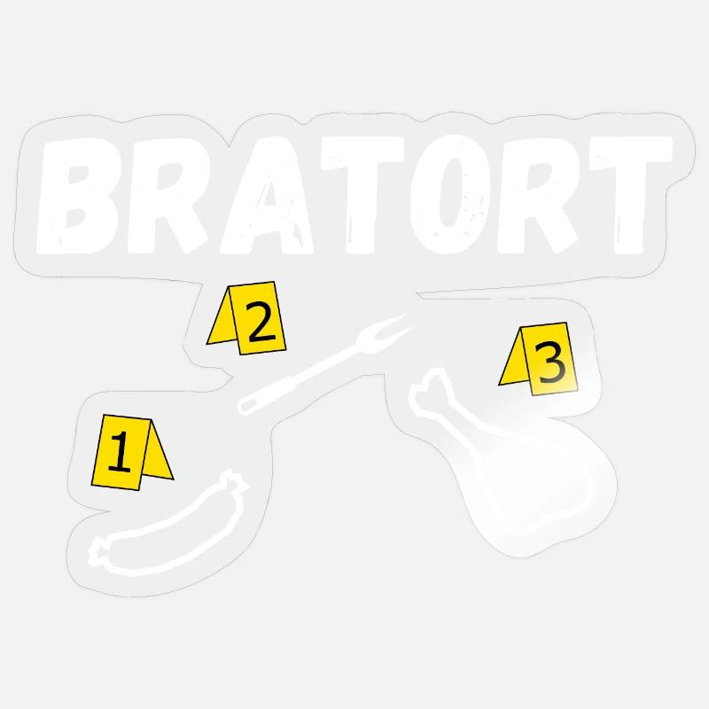 Bratort Grill - Sticker Größe S (10 x 10 cm) - Transparent glänzend