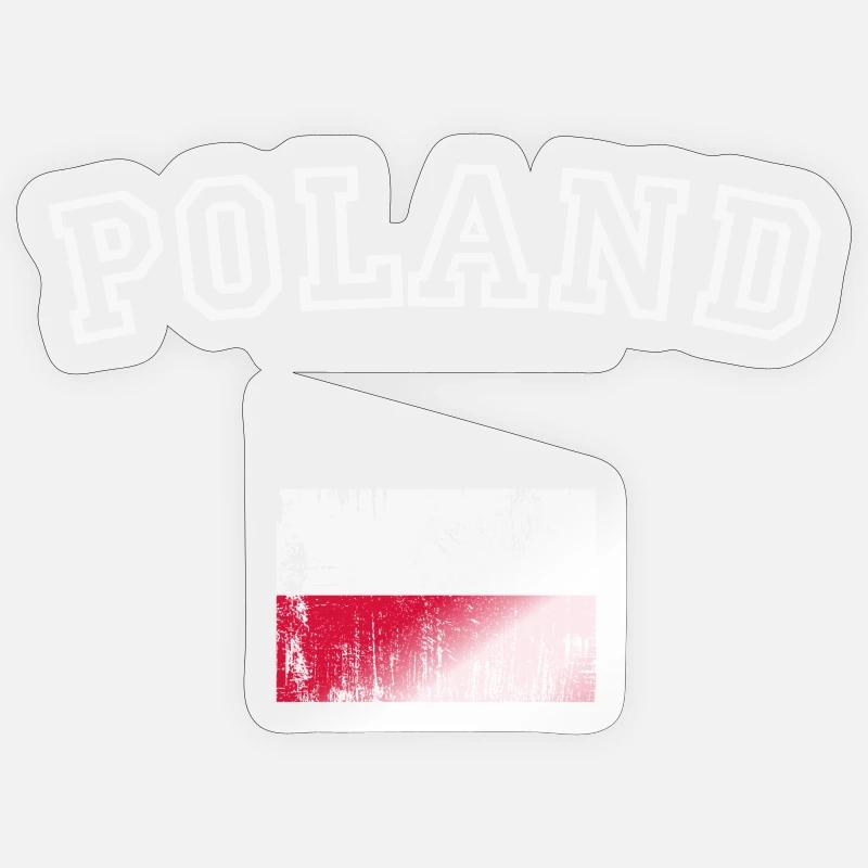 Conception du drapeau de l’arche de la Pologne - Sticker taille S (10 x 10 cm) - brillant transparent