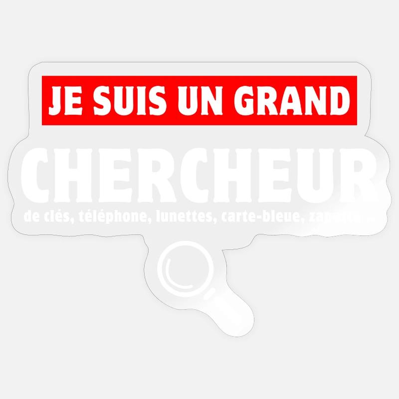 chercher, chercheur, perdre ses clés Sticker taille S (10 x 10 cm)