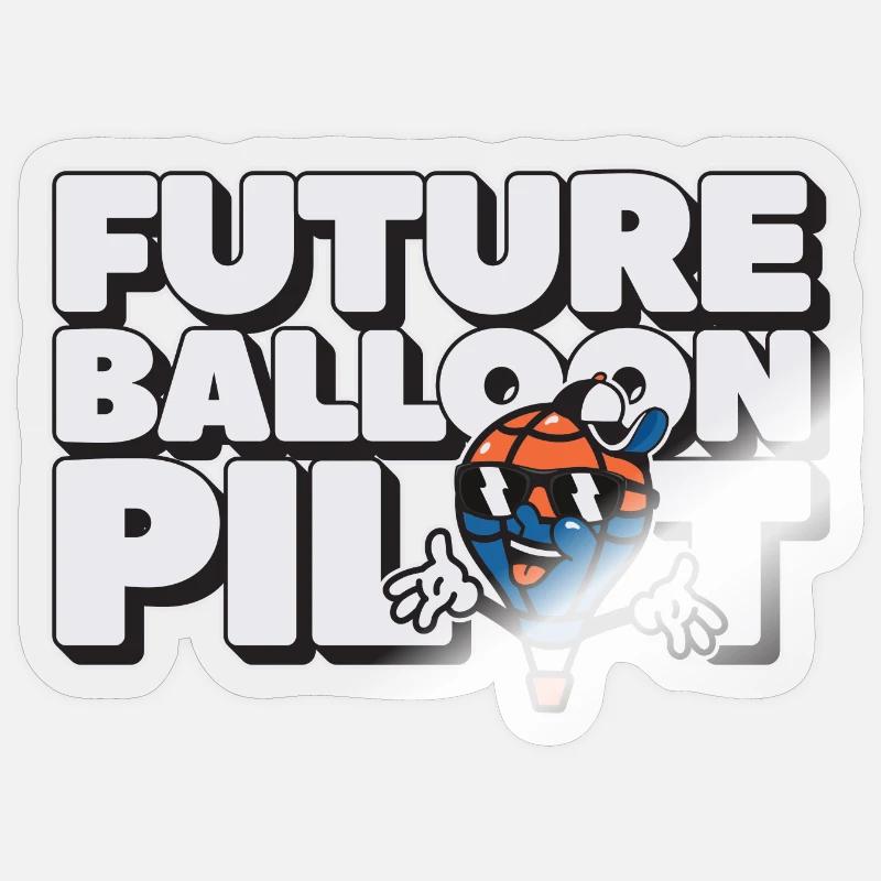 Future Balloon Pilot - Sticker Größe S (10 x 10 cm) - Transparent glänzend