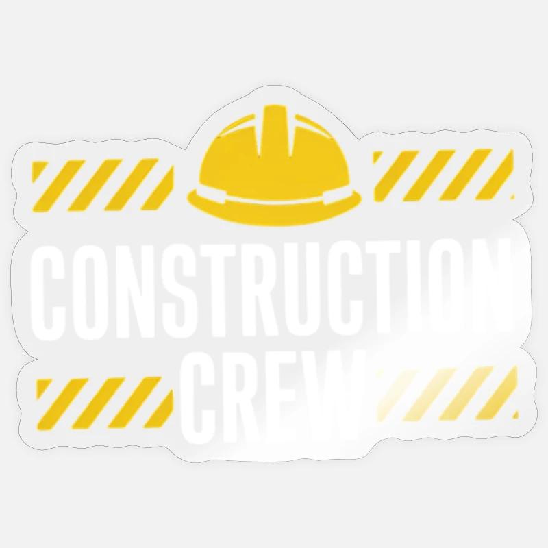 Construction Crew Safety Design - Sticker size S (10 x 10 cm) - transparent glossy