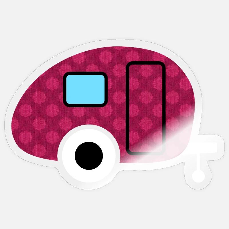 Caravan Caravan Flowers Camping Camper Pattern Fan Sticker size S (10 x 10 cm)