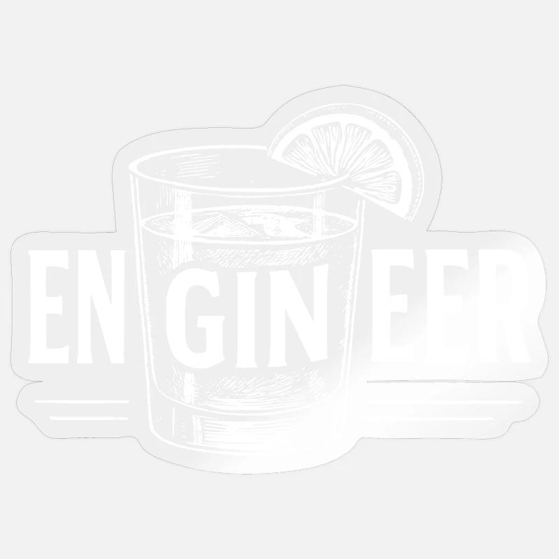 Funny Engineer Tshirt Sticker size S (10 x 10 cm)