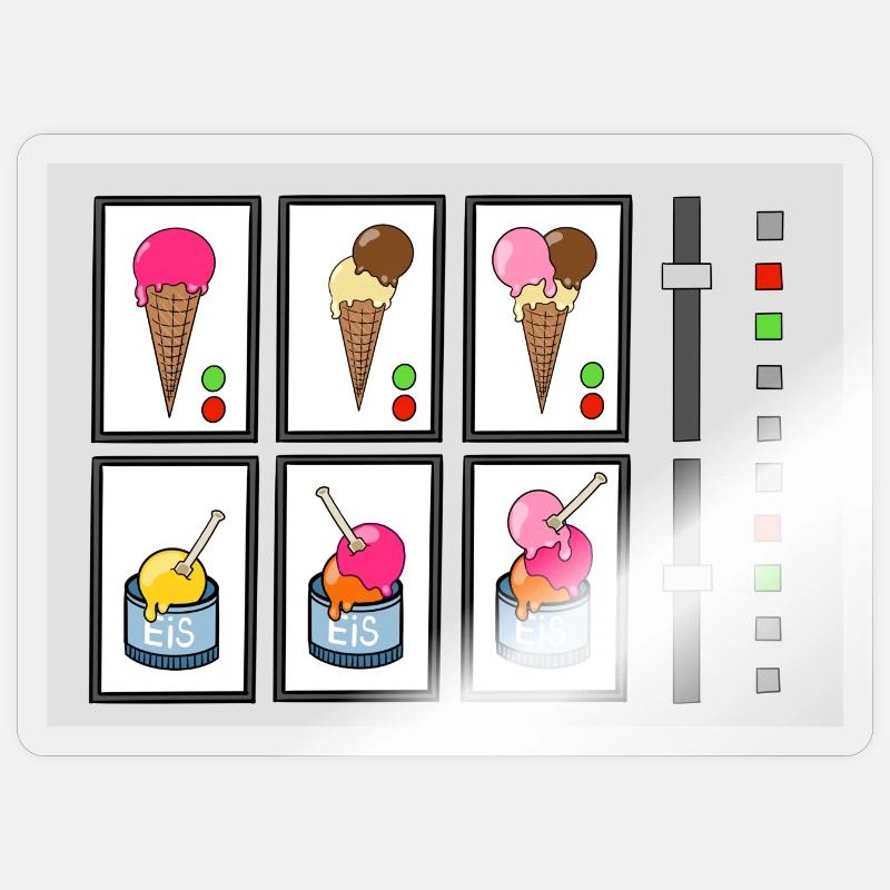 Machine à crème glacée - Sticker taille S (10 x 10 cm) - brillant transparent