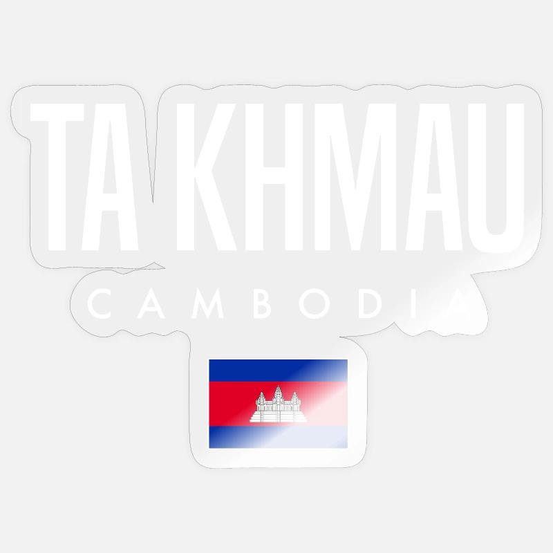 Ta Khmau Cambodge Khmer - Sticker taille S (10 x 10 cm) - brillant transparent