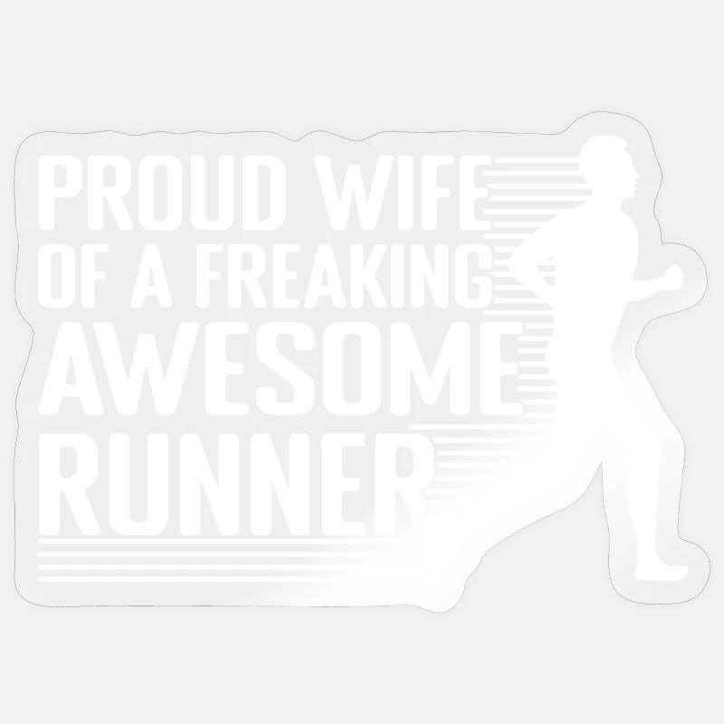 Marathon Runner Freaking Awesome Running Gift - Sticker Größe S (10 x 10 cm) - Transparent glänzend