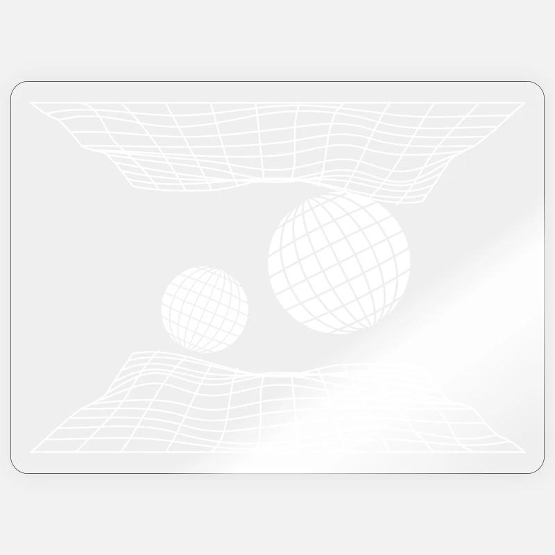 Futuristic Grid Space Spheres Design - Sticker size S (10 x 10 cm) - transparent glossy