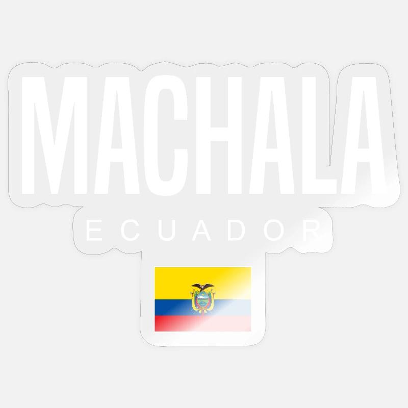 Machala Équateur Équatorien - Sticker taille S (10 x 10 cm) - brillant transparent