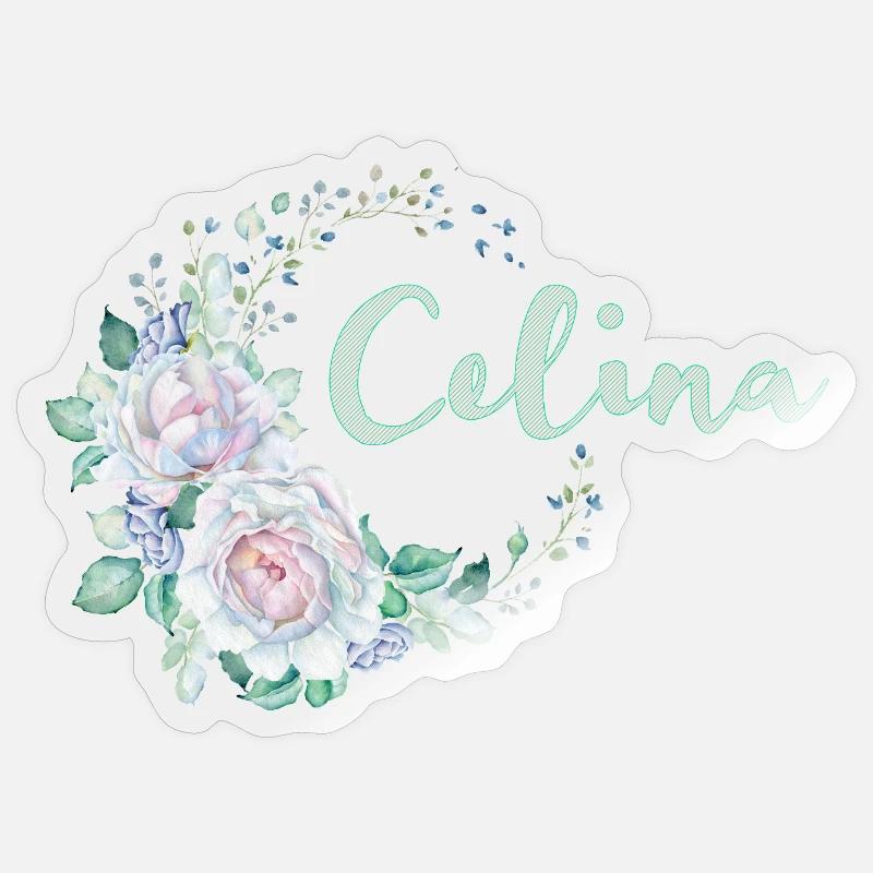 Pour Celina - Sticker taille S (10 x 10 cm) - brillant transparent