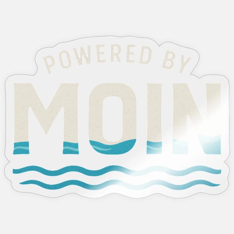 Moon Power Waves Logo - Sticker size S (10 x 10 cm) - transparent glossy